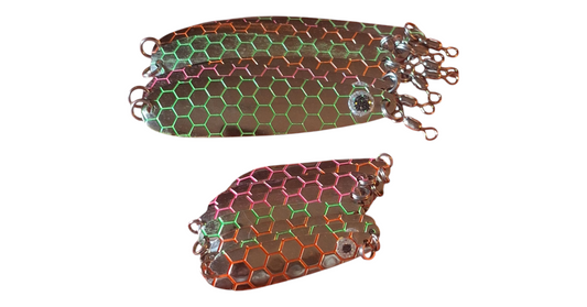 Honeycomb spoons - 2 3/8 & 3 7/8 inch. perfect for trolling