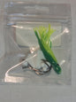 Cyclone (white or black) Pink, Glow & Green/Chart Hoochie (Salmon)